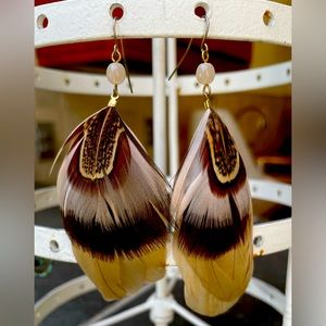 Brown Feather Earrings